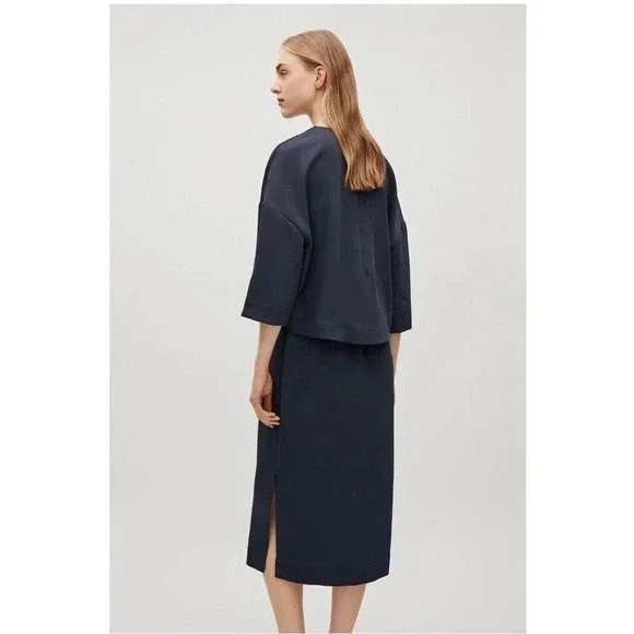 COS Navy Midi Dress - Picture 2 of 11
